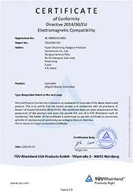 數(shù)顯表TüV萊茵EMC電磁兼容性證書(shū)